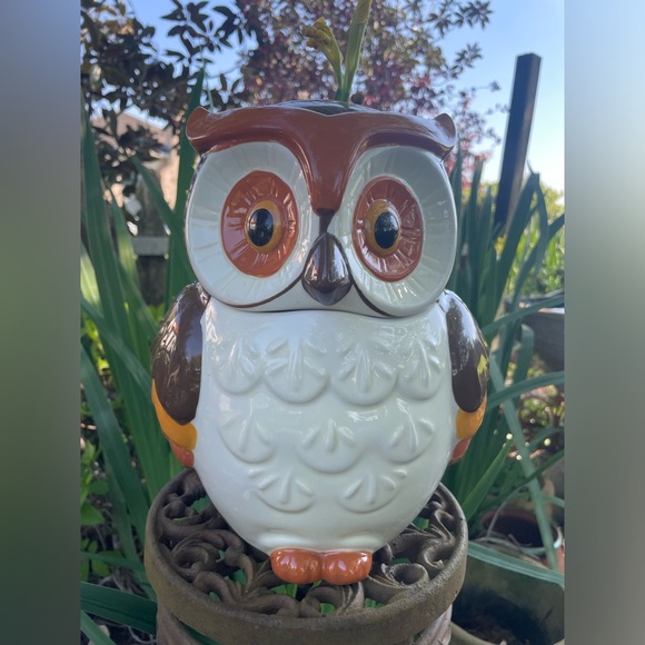 BETTER HOMES and GARDENS Heritage Collection Owl Ceramic Cookie Jar 🤎🧡🍪🦉 - Picture 3 of 13